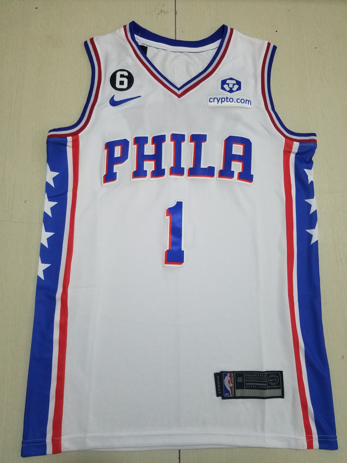 Men Philadelphia 76ers 1 Harden White Nike 2022 NBA Jersey